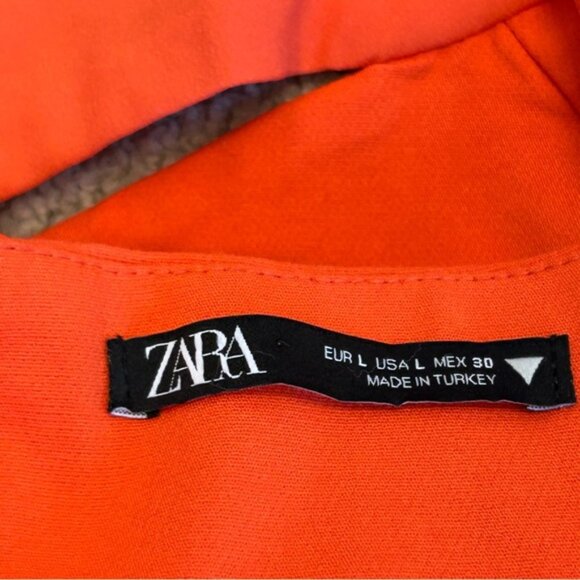 Zara Bright orange cutout camisole top blouse Sz L NWOT spring summer festival - Picture 11 of 16